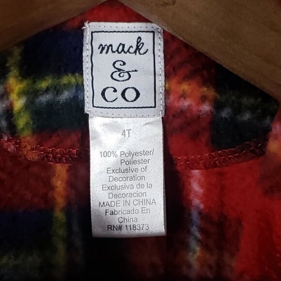 Mack & Co 4T Red Plaid Coat Holiday Dressy Buffalo Check Preppy Vintage Cozy - Picture 2 of 8